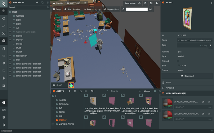 Computer screen showing virtual world creation using Unity software