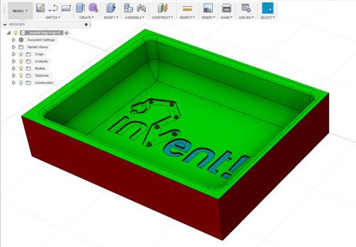 Fusion 360 model of vacuum forming tray tooling